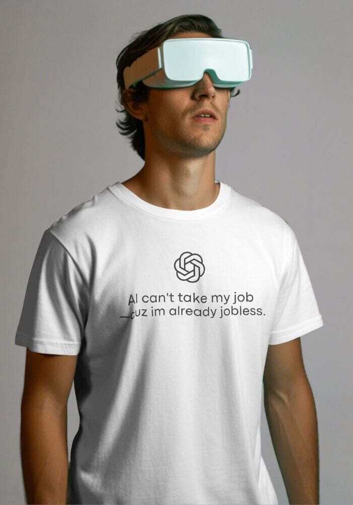 AI Can't Take My Job Tee - Trendy Y2K Clothing for Men | Unique AI Job Graphic Tee