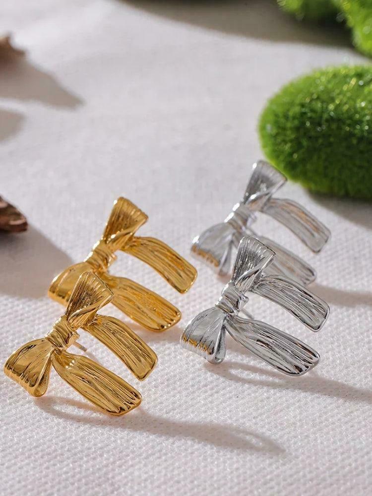 Chic Bow Earrings - Trendy Y2K Fashion Accessories for a Stylish Look