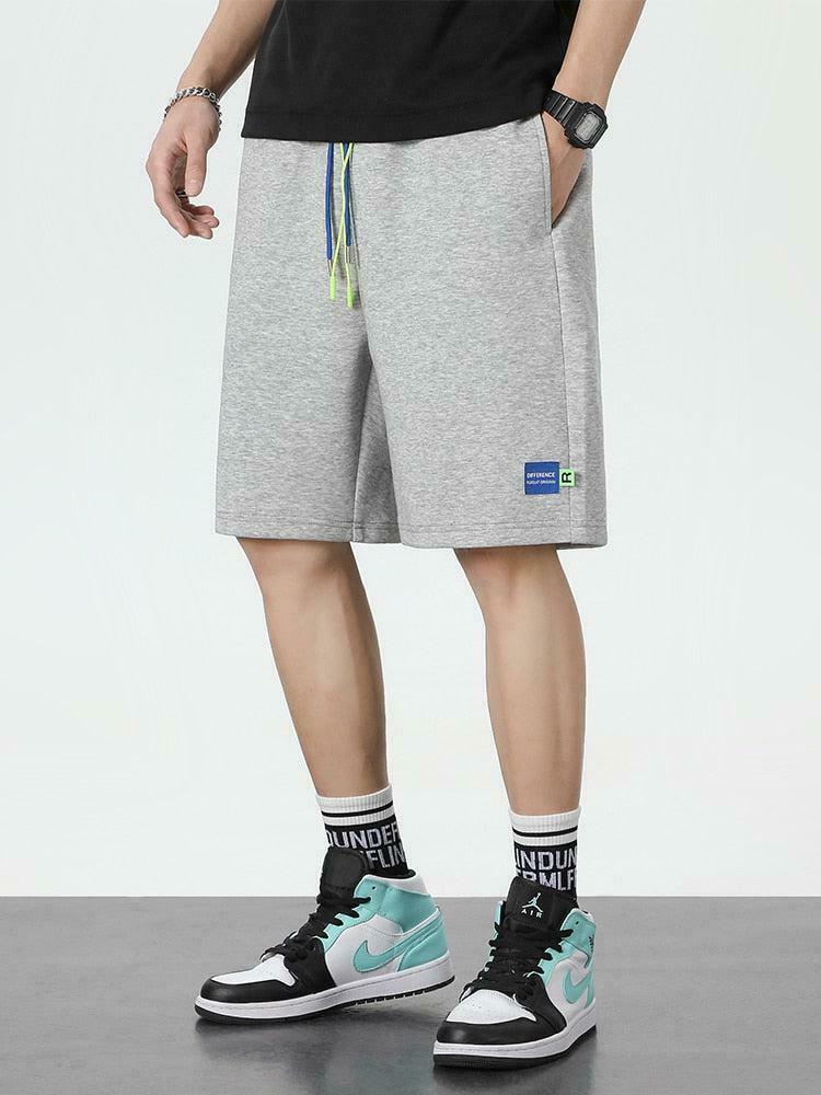 Colored Laces Sweatshorts for Men - Y2K Style Cargo Shorts for Trendy Winter Outfits