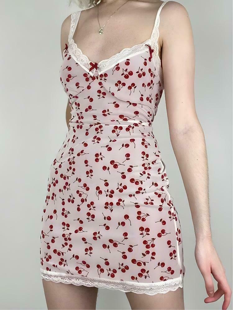 Coquette Cherry Mini Dress - Y2K Punk Style & Indie Fashion for Trendy Outfits