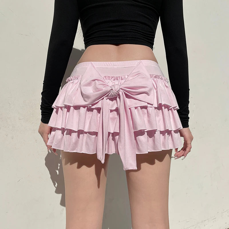 Coquette Layered Bow Mini Skort - Trendy Y2K Fashion for Stylish Outfits and Parties