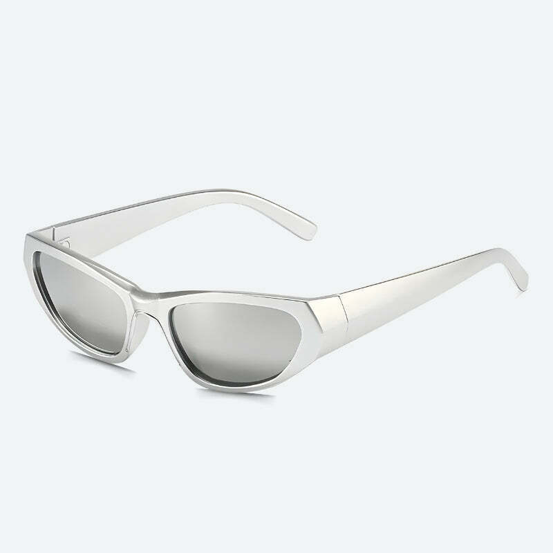 Cyberpunk Cat Eye Rave Sunglasses - Trendy Y2K Fashion Accessories for Stylish Looks