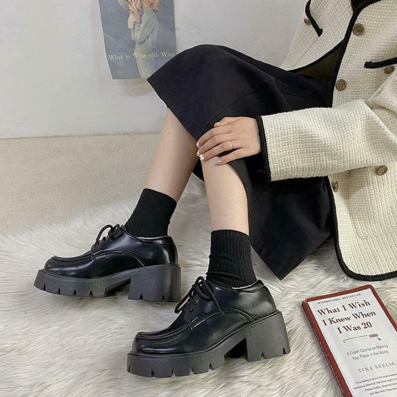 Dark Academia Platform Shoes for Y2K Style Enthusiasts - Trendy Footwear for Modern Looks