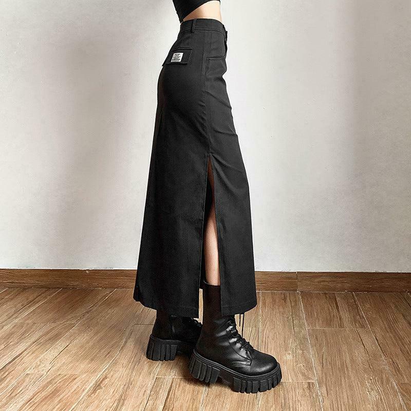 Dark Academia Side Slit Maxi Skirt - Trendy Y2K Fashion for Stylish Outfits in 2025