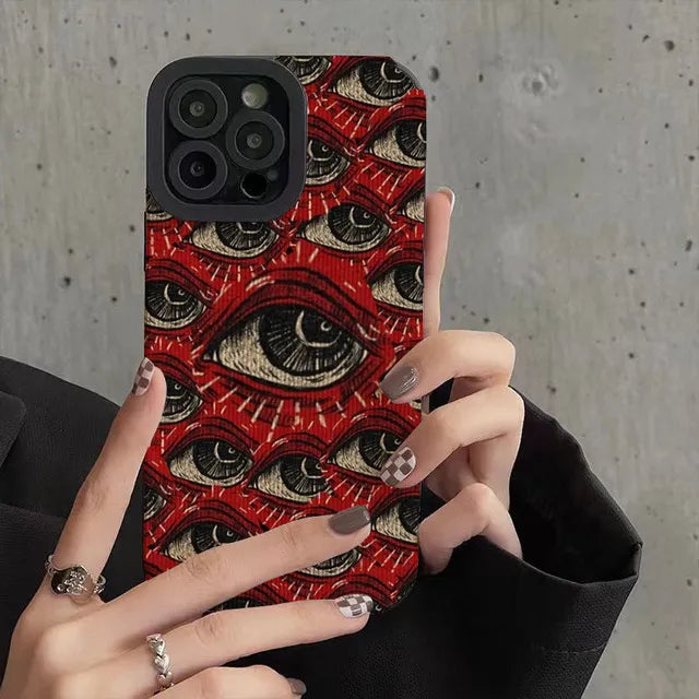 Devil Eyes Phone Case - Y2K Style Grunge Aesthetic for Trendy Outfits & Room Decor