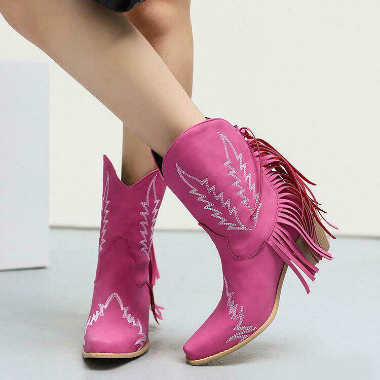 Disco Cowgirl Fringe Ankle Boots - Y2K Style Vintage Fringe Boots for Trendy Outfits