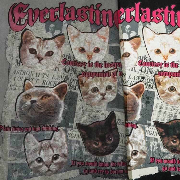 Everlasting Cats Tee - Trendy Y2K Fashion for Cat Lovers | Korean & Asian Style Tee