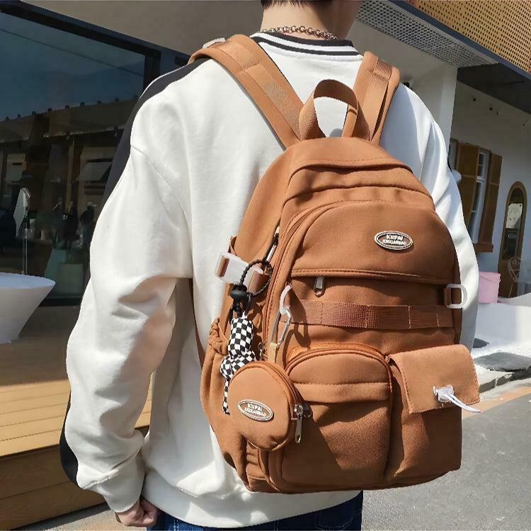 Extra Pockets Casual School Backpack - Trendy Y2K Style for Fashion-Forward Teens