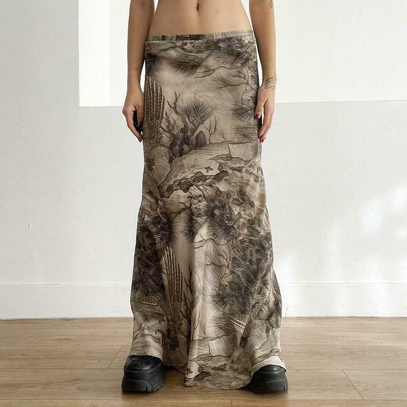 Fairy Grunge Forest Maxi Skirt - Y2K Fashion Inspired Korean & Asian Style Skirt