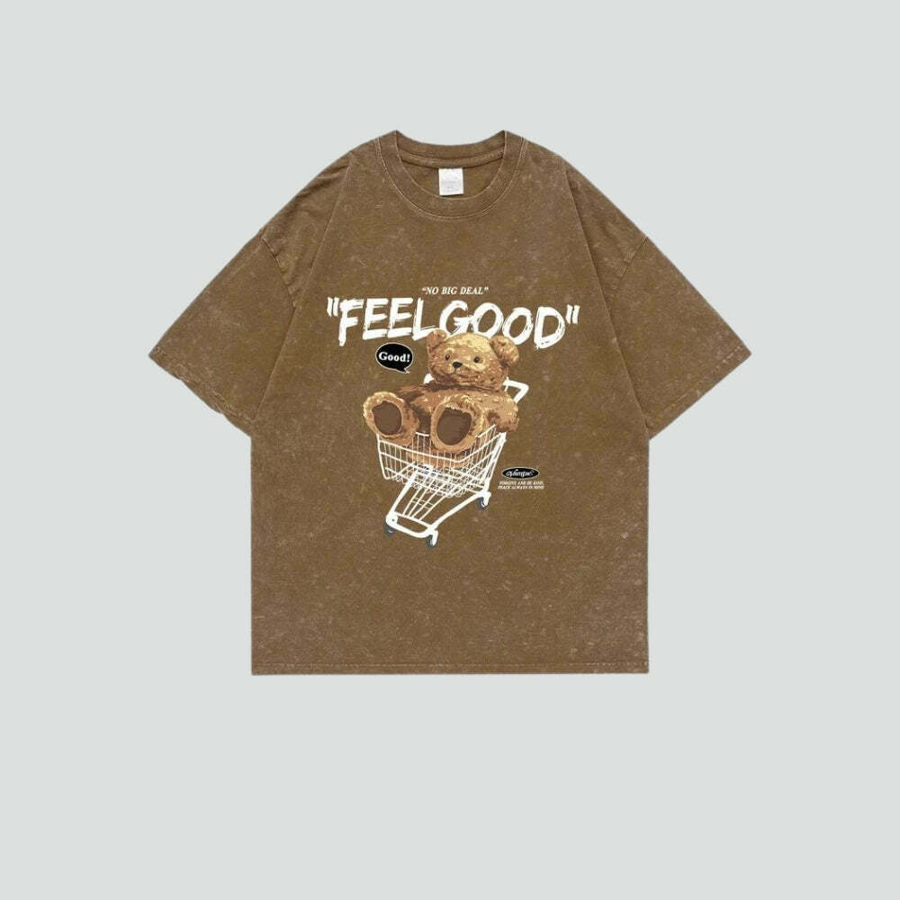 Feel Good Tee: Embrace Korean Y2K Fashion with Trendy Asian-Inspired Styles