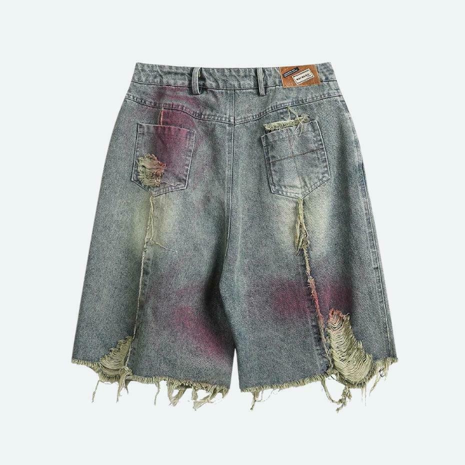 Grunge Distressed Denim Shorts for Trendy Y2K Style - Must-Have Distressed Shorts