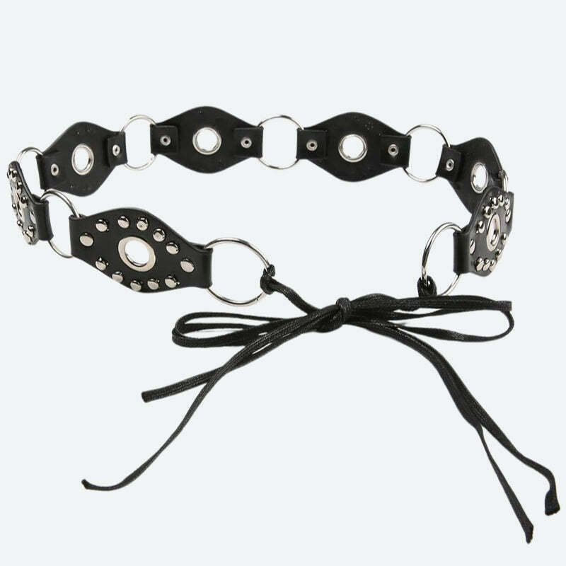 Grunge Faux Leather Lace-Up Belt for Y2K Style Clothing and High Fashion Outfits