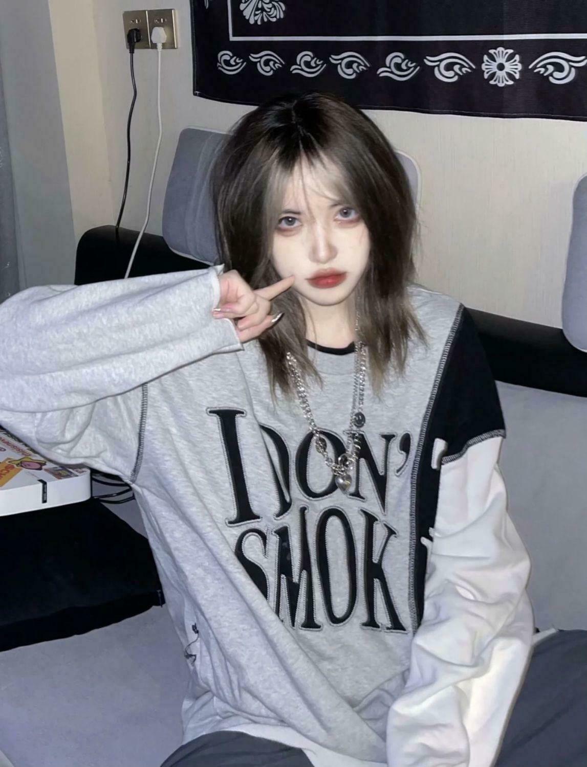 Grunge I Don't Smoke Tee - Trendy Korean Y2K Fashion for Stylish Statement Looks