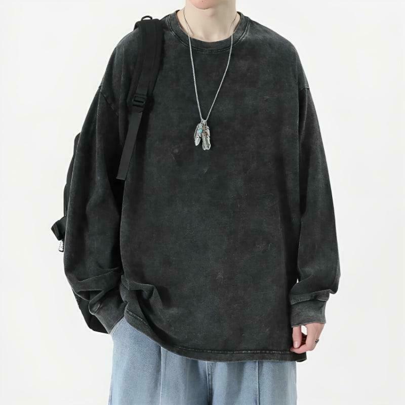 Grunge Oversized Distressed Basic Tee - Trendy Y2K Clothing for a Vintage Look