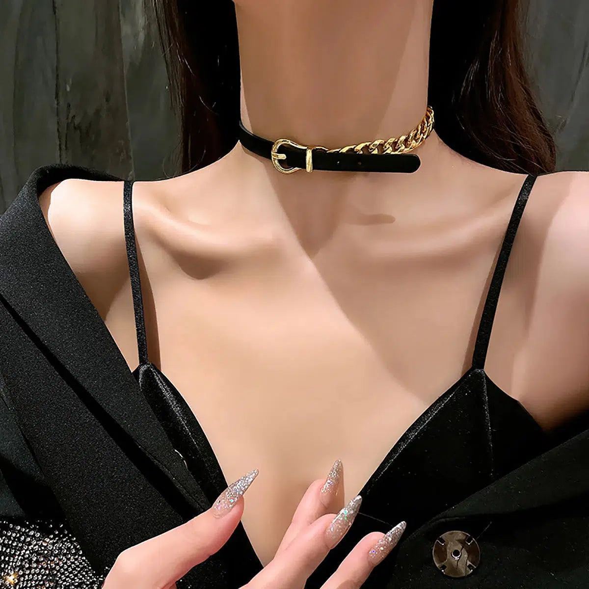 Half Belted Chain Necklace - Trendy Y2K Style Accessory for Fashion-Forward Looks