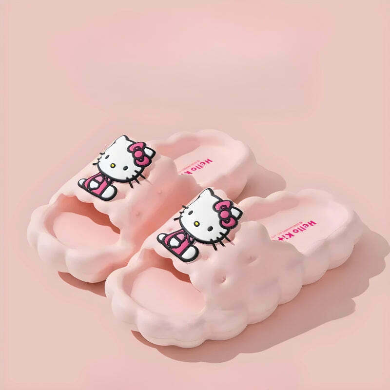 Hello Kitty Cloud Slippers - Y2K Style Footwear for Trendy Fashion Enthusiasts