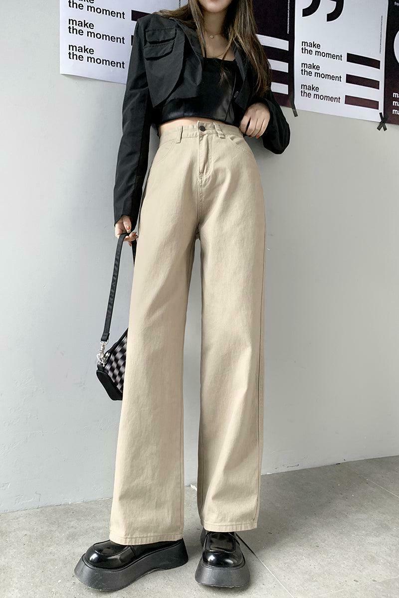 High Waist Wide Leg Casual Jeans for Y2K Style Aesthetic and Punk Grunge Outfits