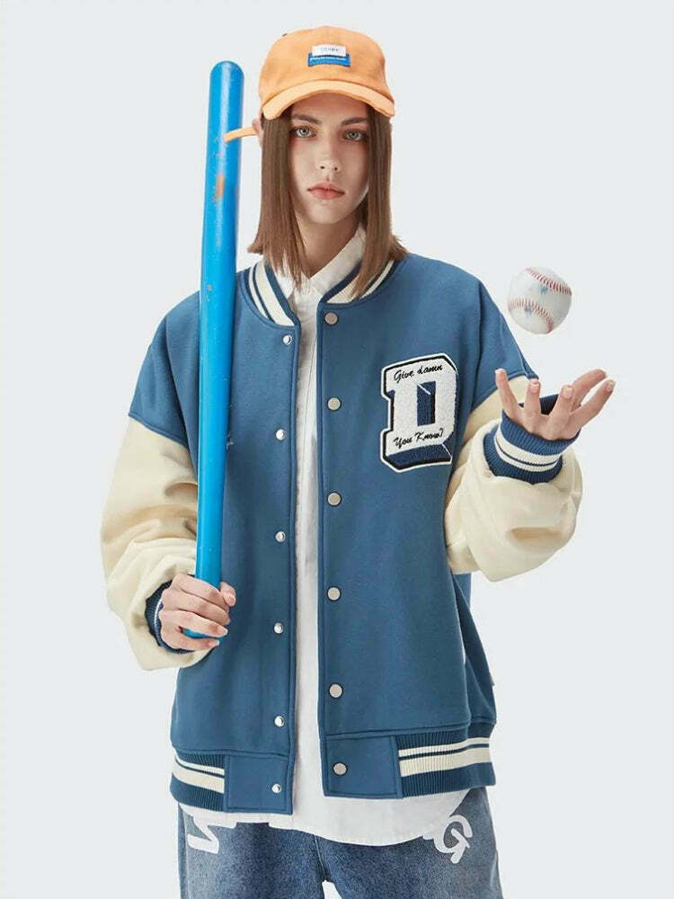 I Don't Give Damn Varsity Jacket - Stylish White Faux Leather with Embroidery Details