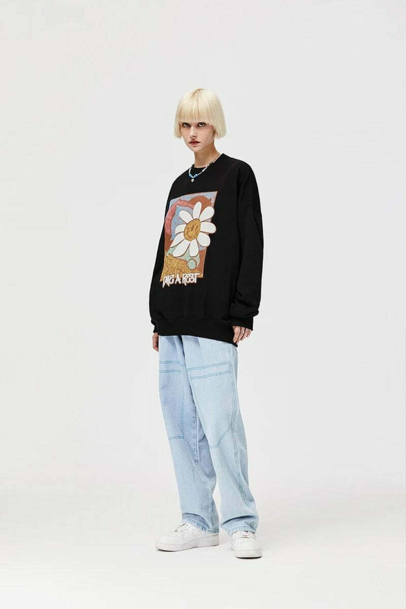 Indie Take a Rest Sweatshirt - Y2K Style Unisex Rest Sweatshirt for Trendy Streetwear