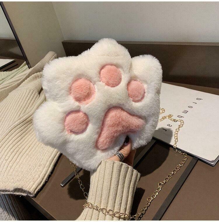 Kawaii Plush Paw Crossbody Bag - Trendy Y2K Fashion Accessory for Stylish Outfits