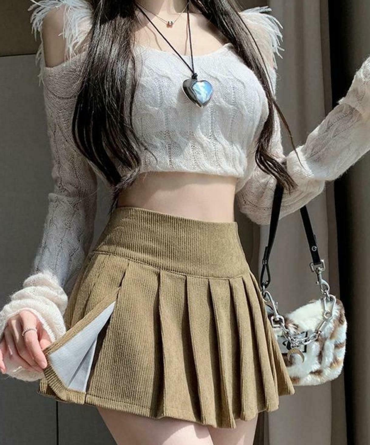 Light Academia Mini Skort - Trendy Y2K Fashion Inspired by Korean and Asian Styles