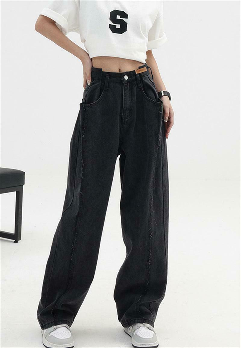 Low Rise Wide Leg Baggy Jeans for Kids - Y2K Style Baggy Jeans for Trendy Looks