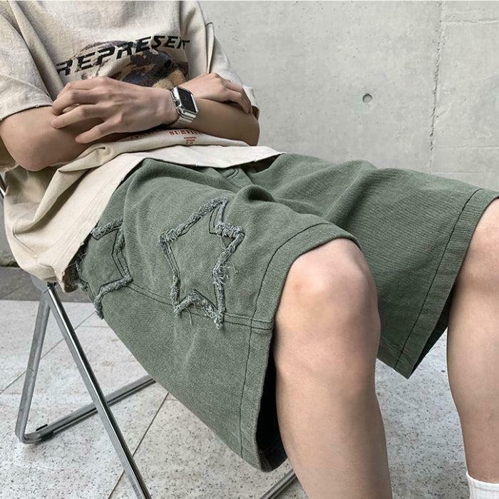 Men's Drawstring Star Embroidered Shorts - Trendy Y2K Fashion for a Stylish Look