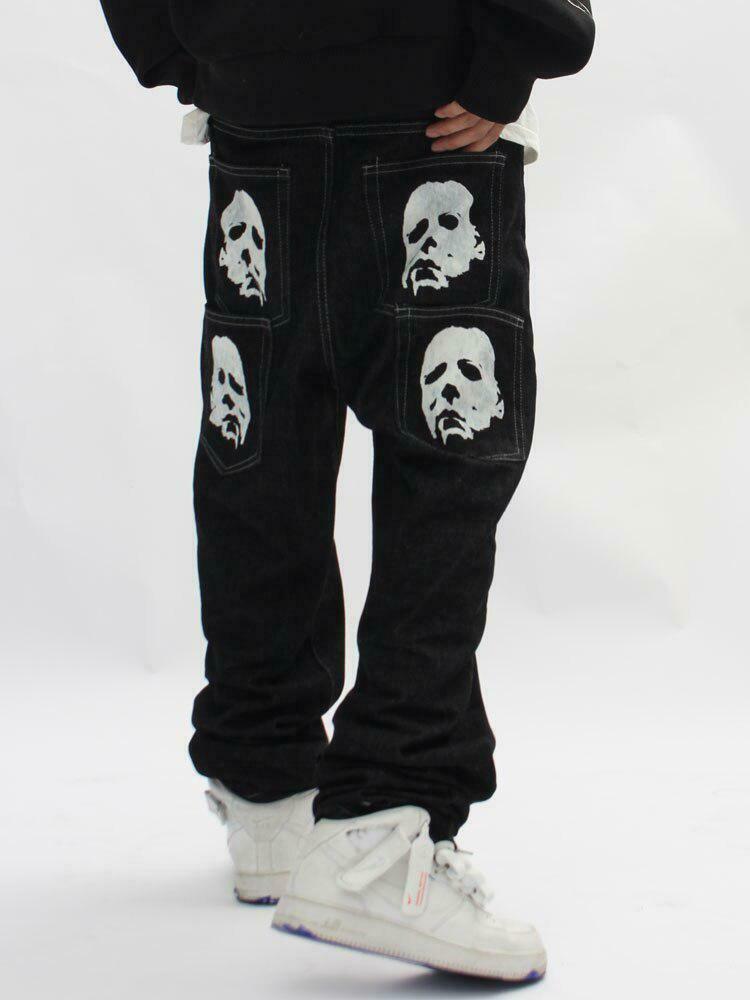 Michael Myers Baggy Jeans for Y2K Style - Trendy Y2K Clothing for Men