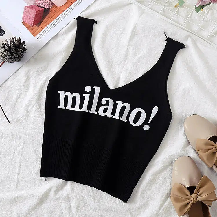 Milano Knitted Tank Top - Y2K Aesthetic Fashion for Trendy Outfits & Vintage Style