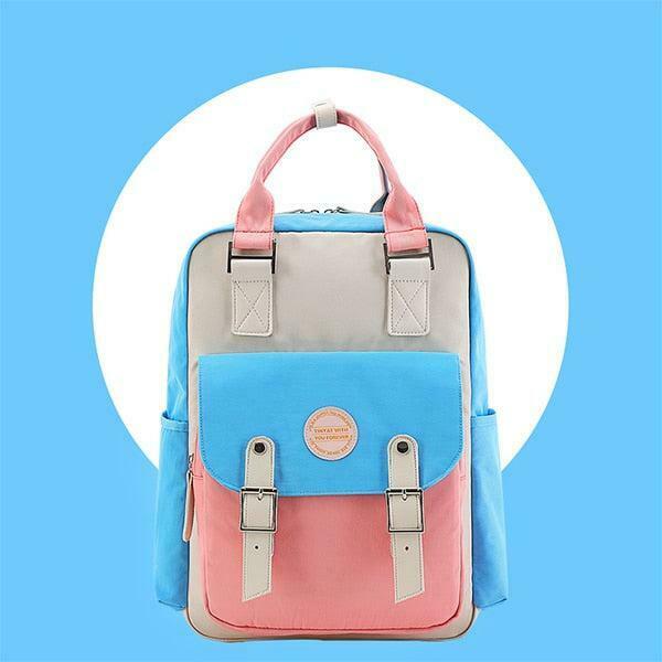 Multicolor Pastel Y2K Style Backpack - Retro Grunge School Bag for Trendy Fashion Lovers