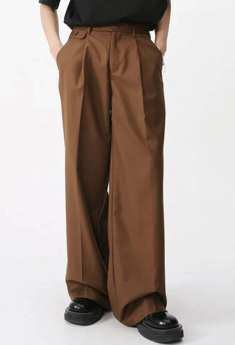 Old Money Wide Leg Pants for Men - Trendy Y2K Clothing for a Stylish Look