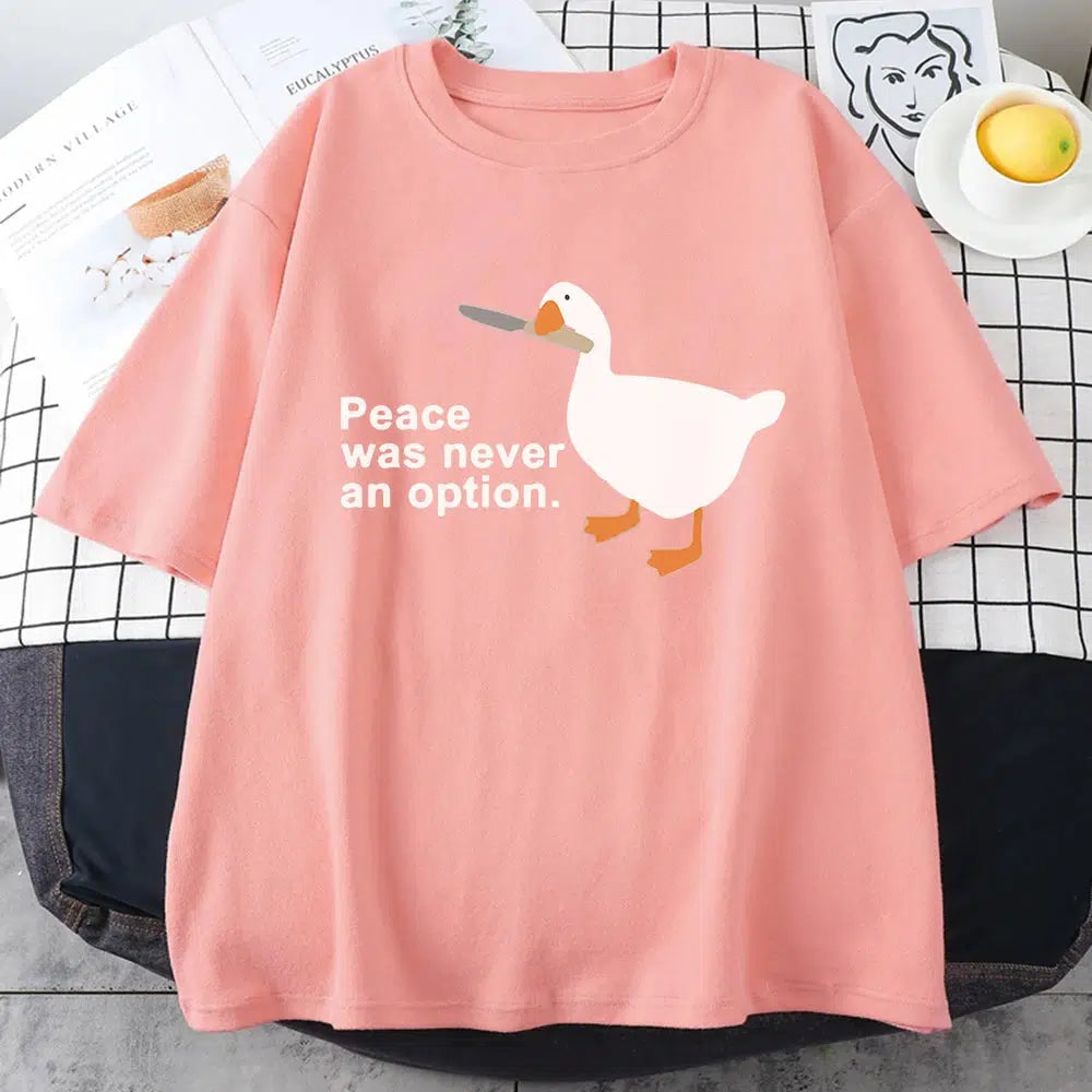 Peace Was Never An Option Tee - Y2K Fashion Statement for Alt Style and Trendy Outfits