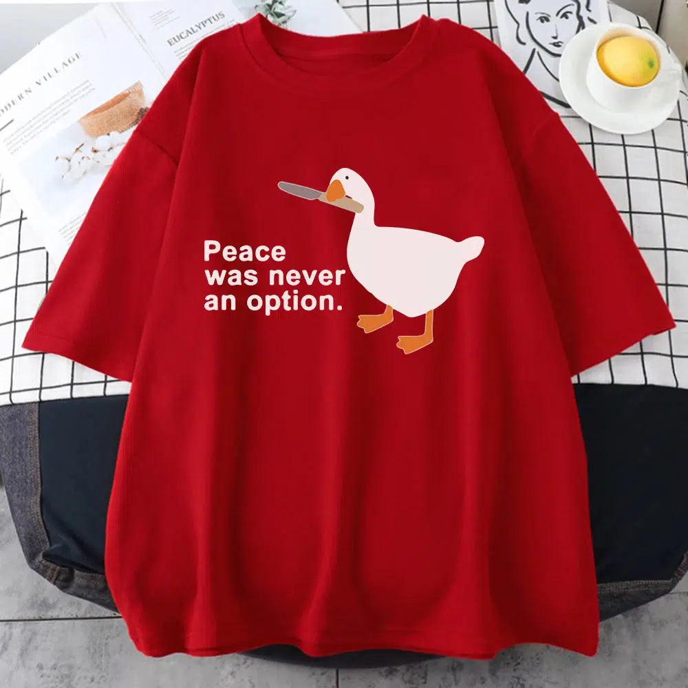 Peace Was Never An Option Tee - Y2K Fashion Statement for Alt Style and Trendy Outfits