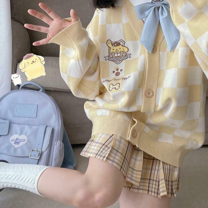 Pompurin Buttoned Yellow Cardigan - Trendy Y2K Style for Fashion-Forward Wardrobes