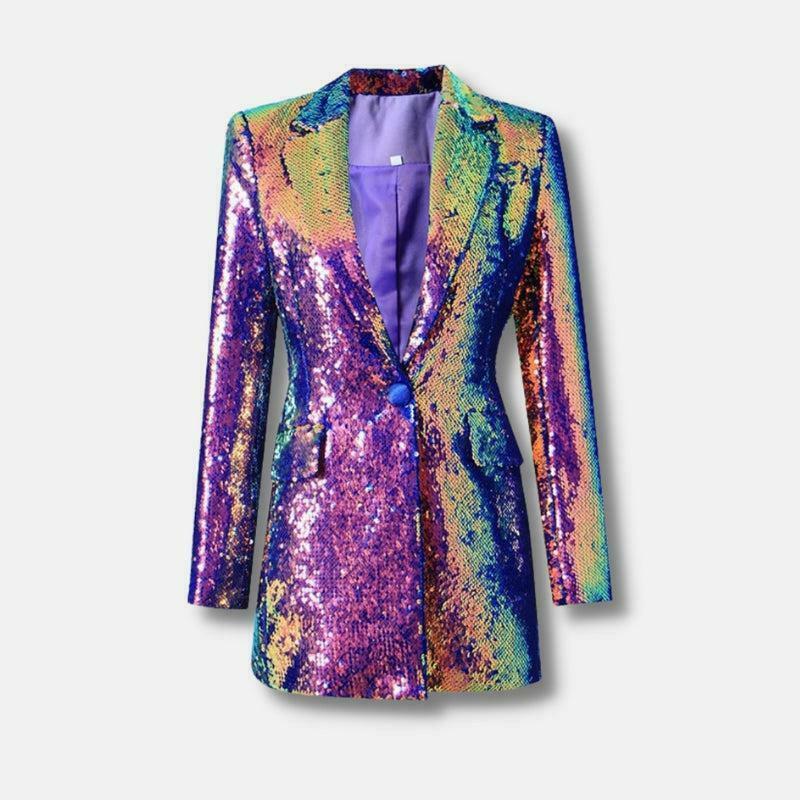 Premium Sequin Long Blazer - Trendy Y2K Fashion Statement for a Glamorous Look