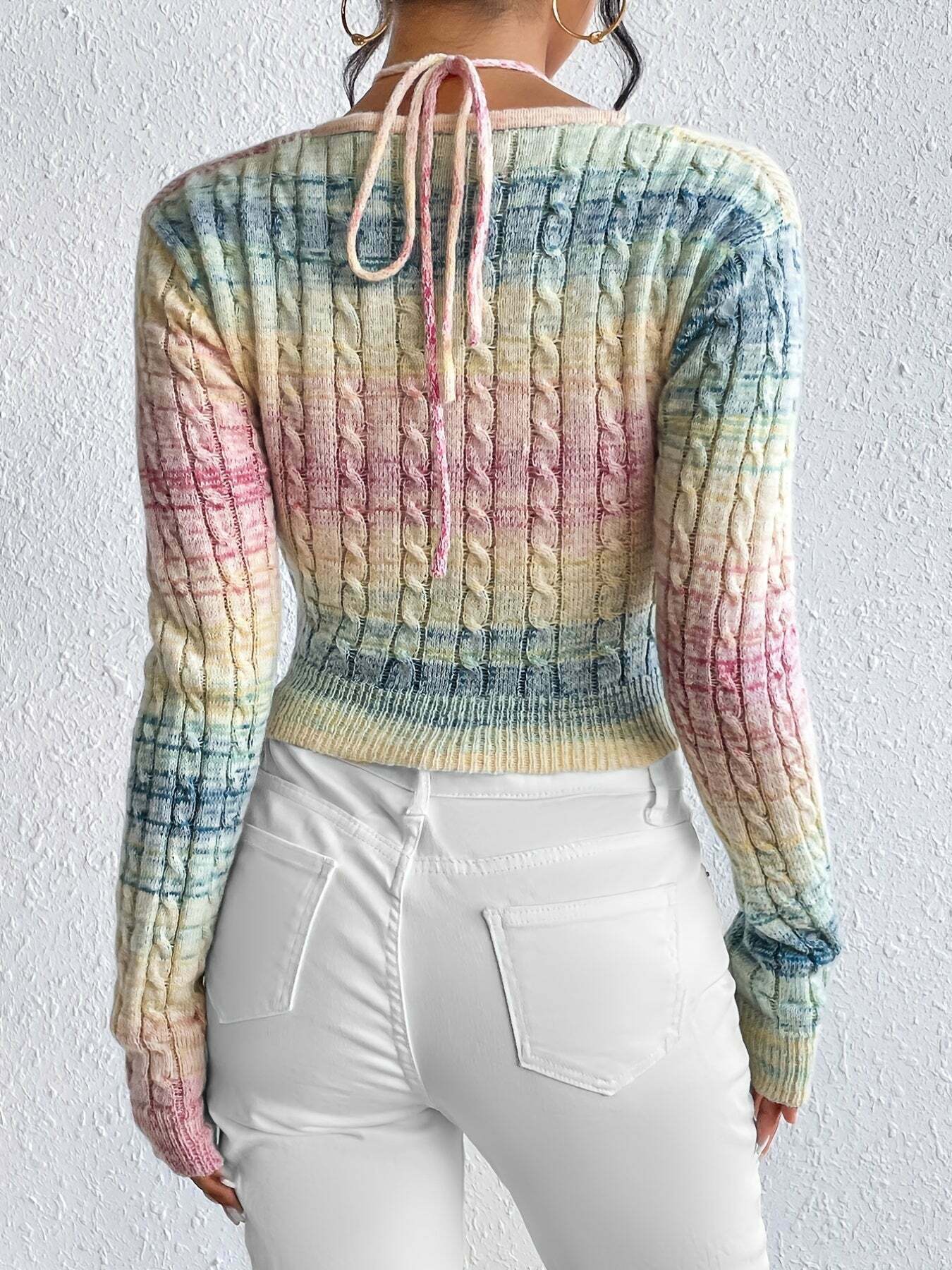 Rainbow Crochet Top - Trendy Y2K Fashion Statement in Korean & Asian Styles