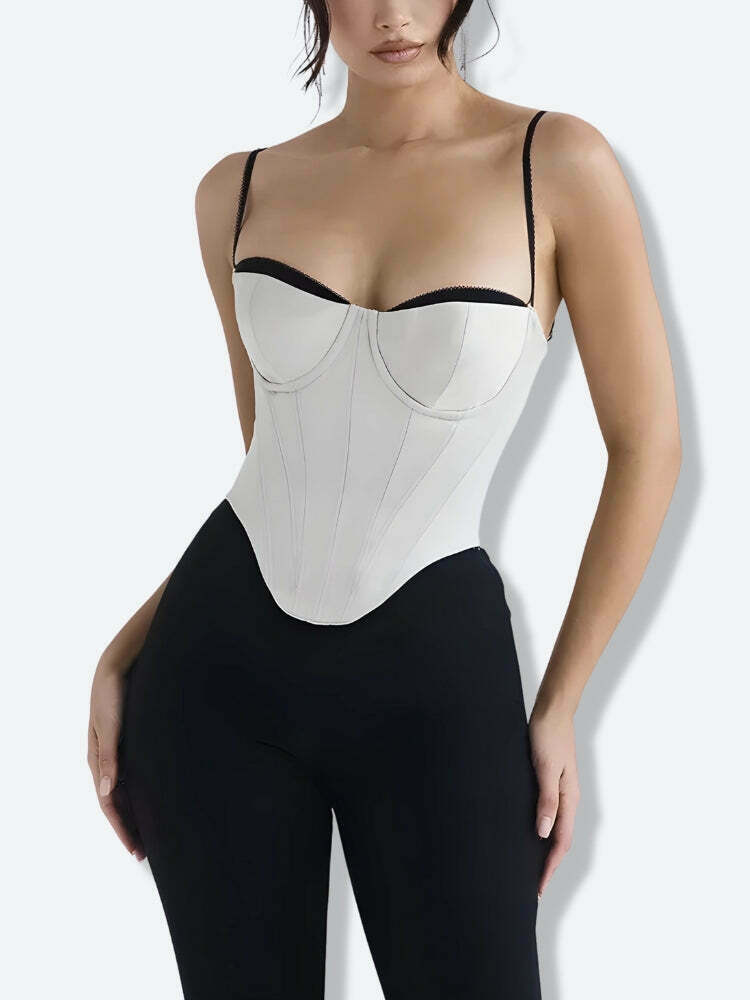 Satin Zip-Up Layered Corset Top for Y2K Fashion: Trendy Men's and Women's Outfits