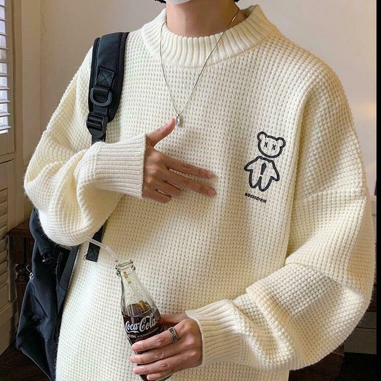 Soft Boy Bear Sweater - Trendy Brown Bear Sweater for Y2K Fashion Enthusiasts