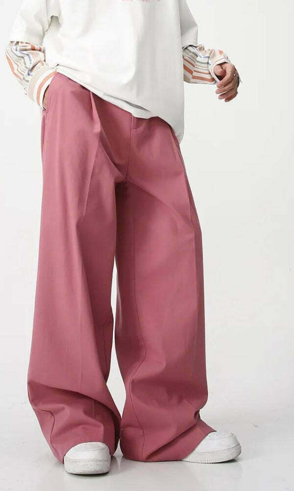 Soft Boy High Waist Baggy Pants - Y2K Style Clothing for Men in Grunge and Vibrant Colors