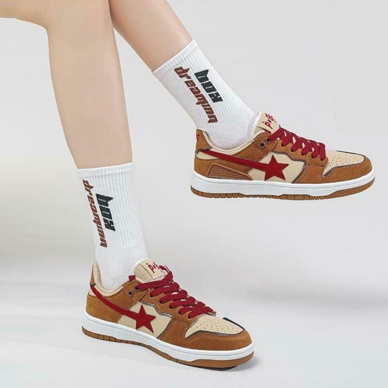 Star Embroidered Multicolor Sneakers for Trendy Y2K Outfits and Retro Style Fashion