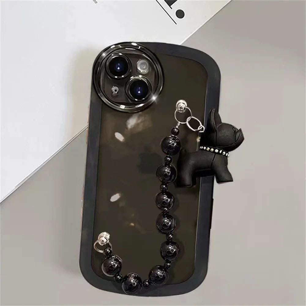 Stylish Bulldog Clear Phone Case - Perfect for Y2K Clothing Enthusiasts