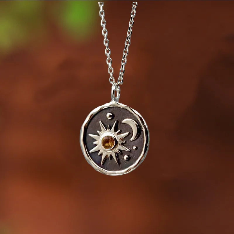 Sun Moon Charm Necklace - Trendy Y2K Style Jewelry for Fashion-Forward Outfits