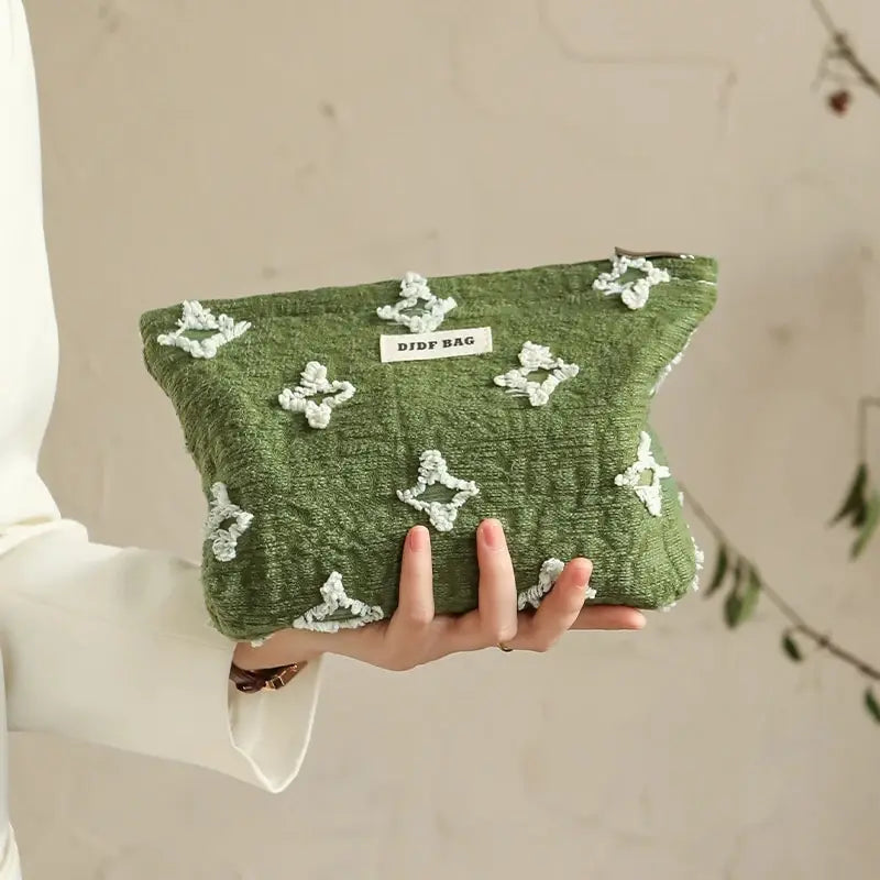 Tasseled Star Embroidered Makeup Bag - Trendy Y2K Style for Fashionable Makeup Lovers