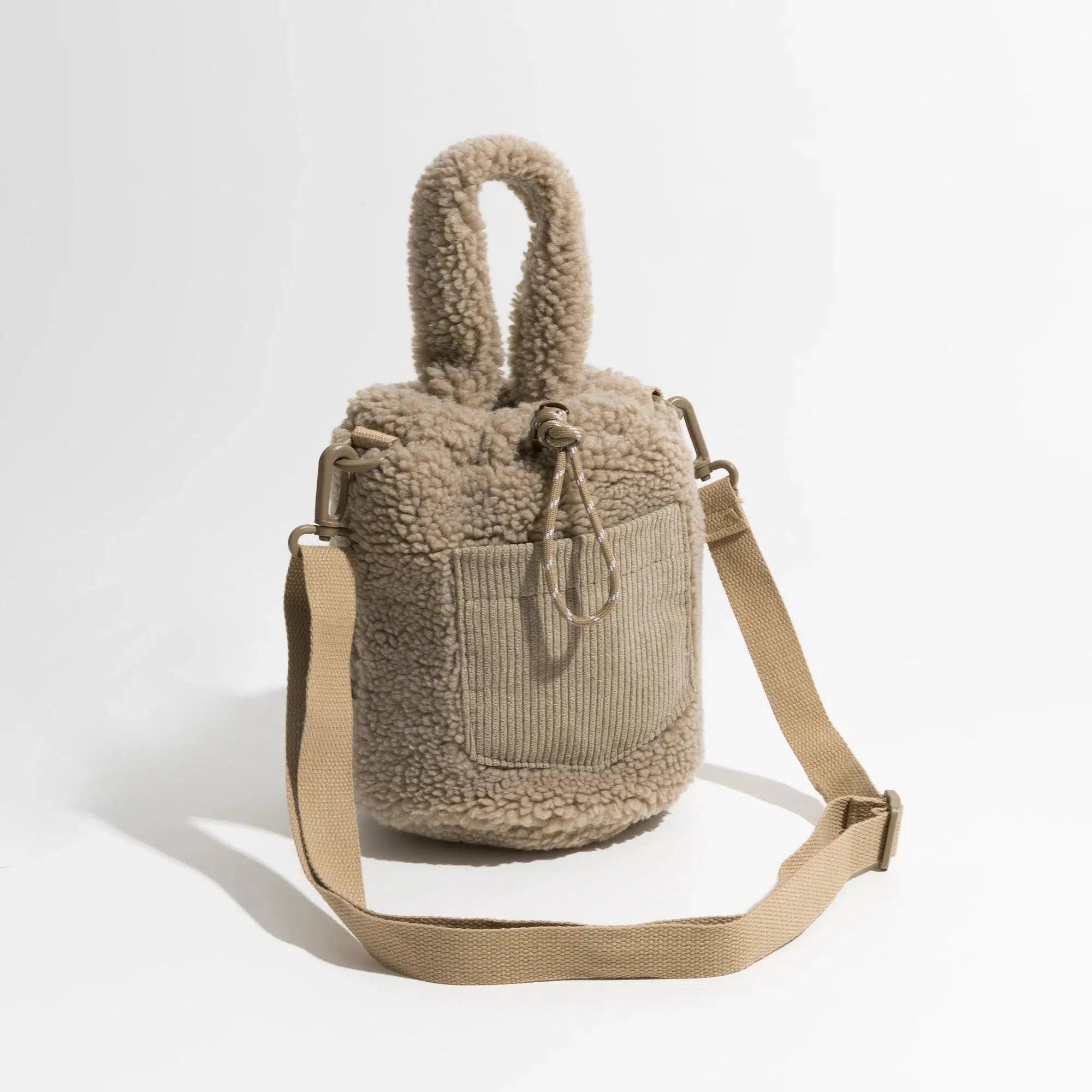 Teddy Pocket Bucket Bag - Trendy Y2K Bucket Bag for Stylish Outfits and Everyday Use