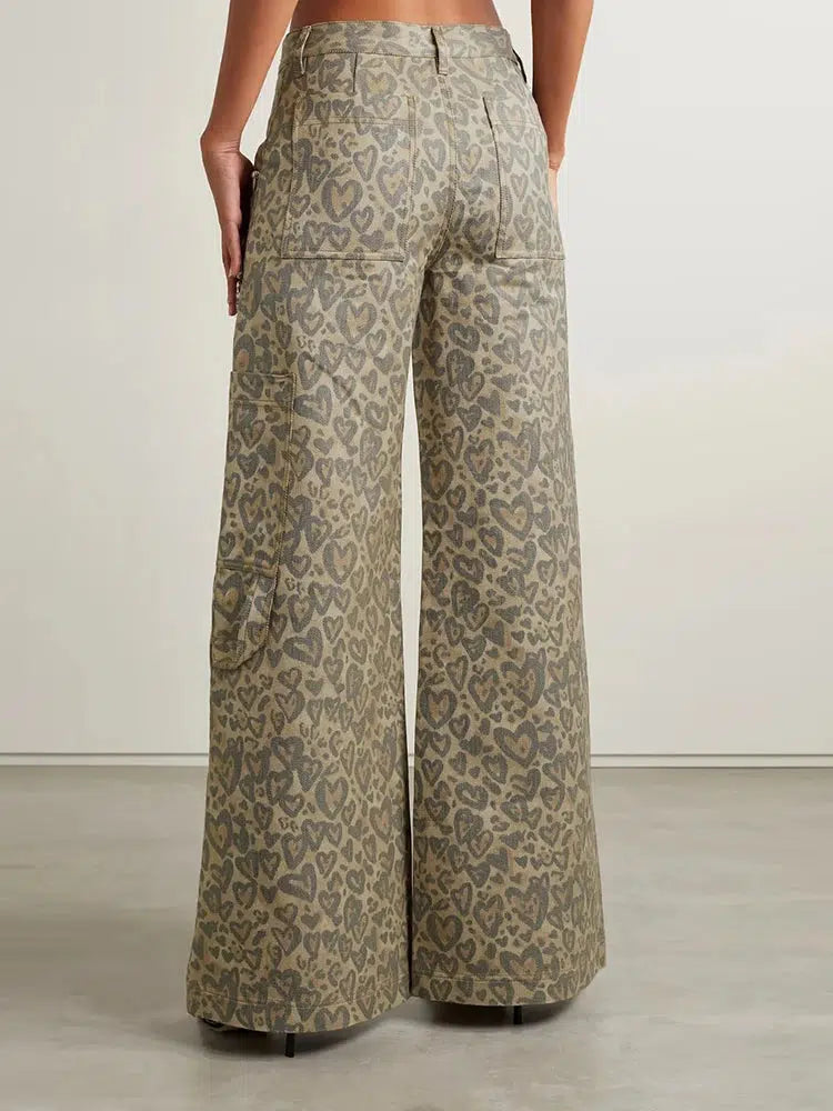 Trendy Baddie Leopard Cut-Out Pants for Y2K Fashion Lovers - Retro Style & Embellishments