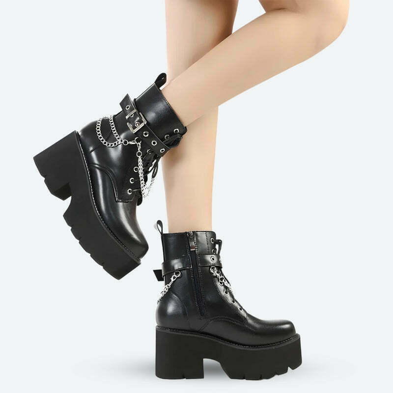 Trendy Chunky Boots for Y2K Fashion Lovers - Stylish Footwear for Modern Looks