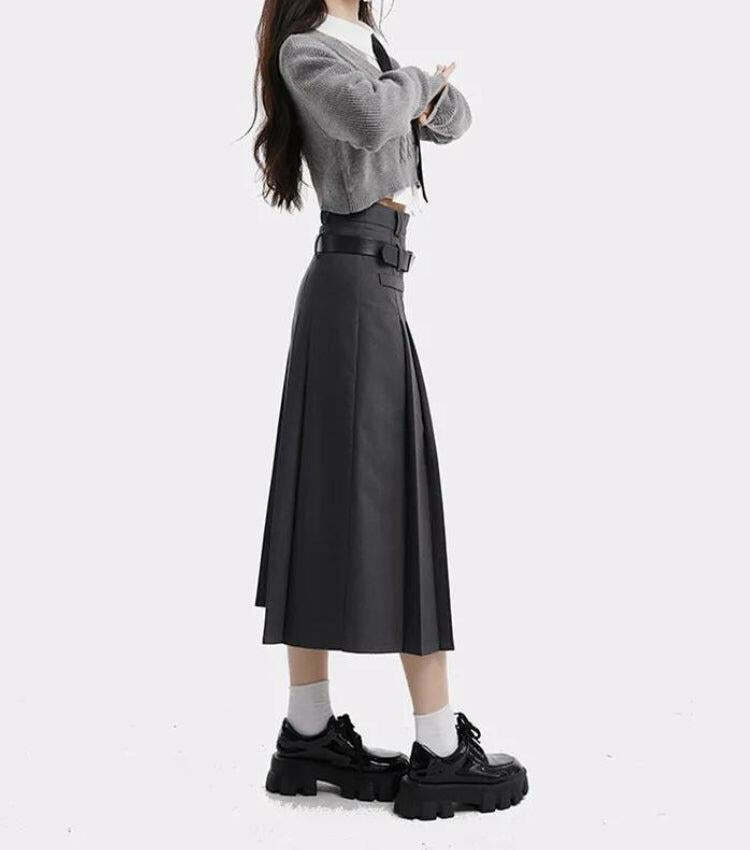 Trendy College Girl Pleated Midi Skirt - Embrace Y2K Fashion with Korean & Asian Styles