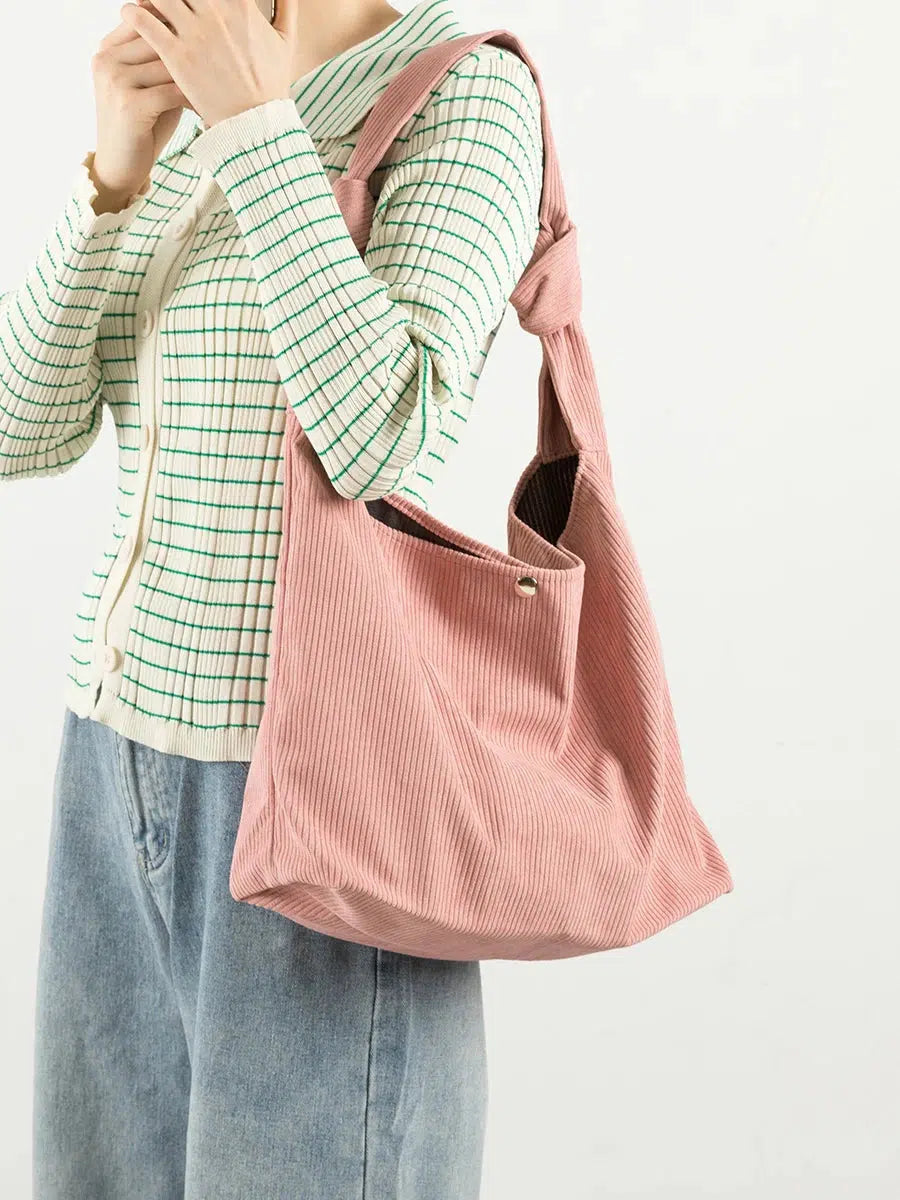 Trendy Corduroy Hobo Shoulder Bag - Stylish Y2K-Inspired Accessory for Modern Fashion