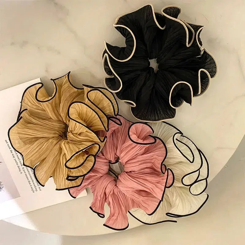 Trendy Crinkle Chiffon Scrunchies for Y2K Fashion, Perfect for Roblox and 90s Inspired Outfits