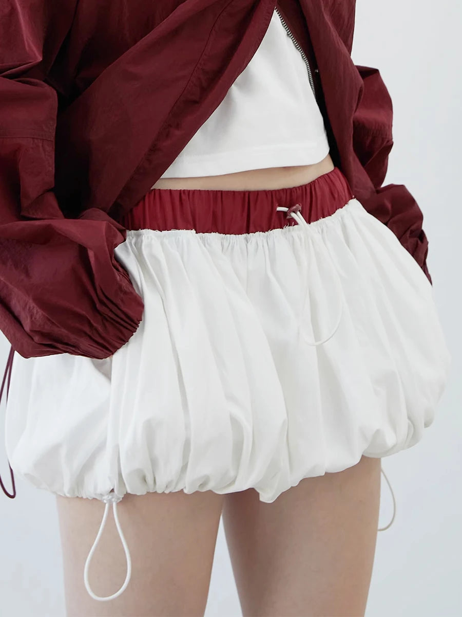 Trendy Drawstring Bubble Mini Skirt for Y2K Fashion, Grunge Outfits & Iconic Styles